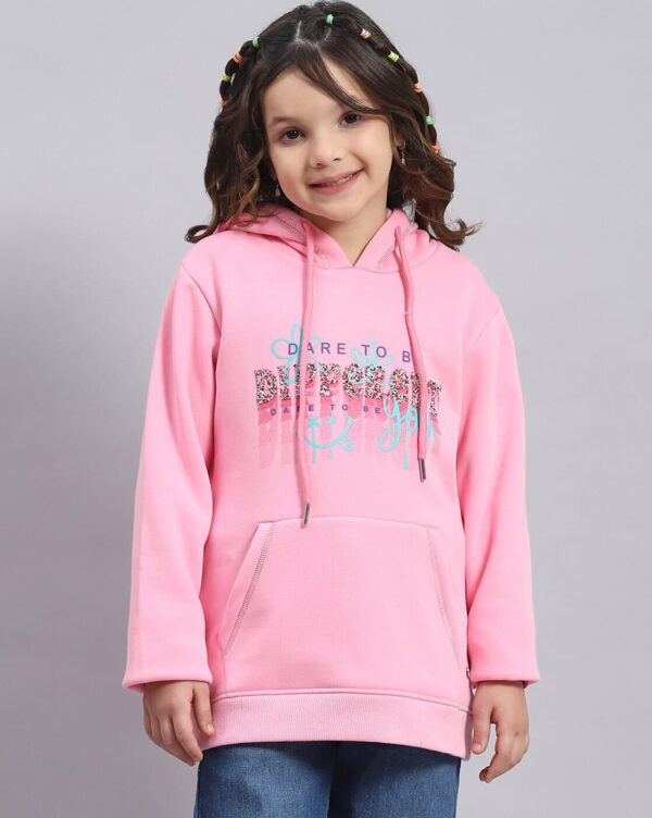 Girls' Candy Pink "Dare To Be Different" Graphic Fleece Hoodie