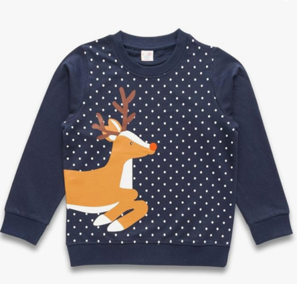 Print Navy Polka Dot Sweatshirt