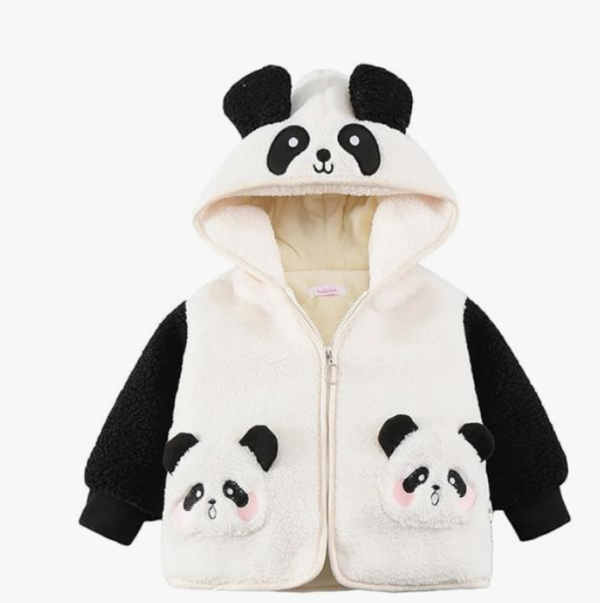 Kids' Panda Fleece Zip-Up Hoodie