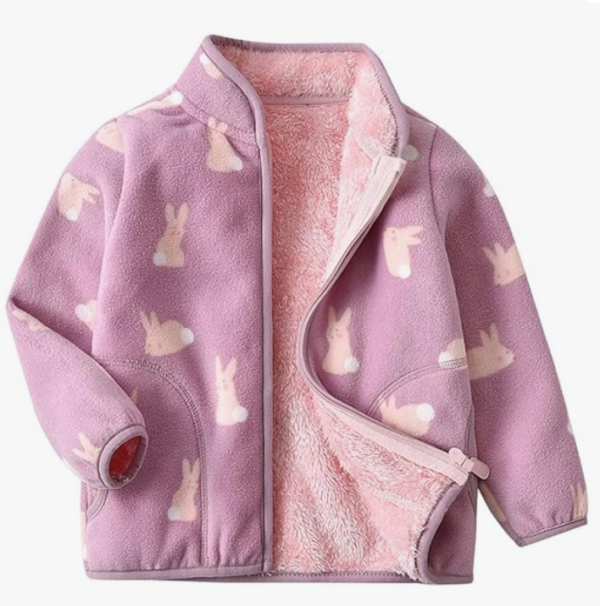 Toddler Girls' Plush Bunny Fleece Jacket