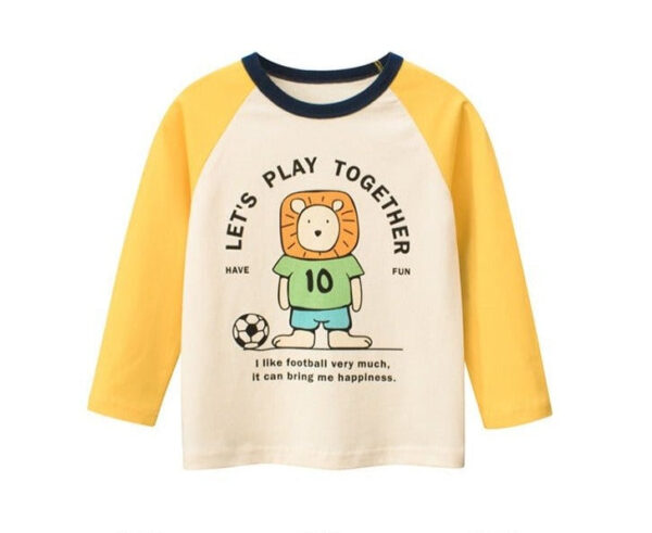 Kids' Lion Soccer Raglan Long-Sleeve T-Shirt